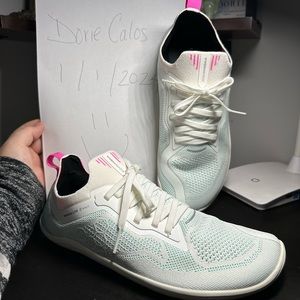 Vivobarefoot Lite Knit “Blue Tint”white/teal/pink, size 38, excellent condition.